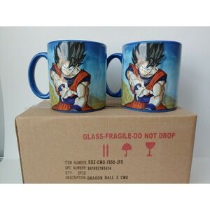 Dragon Ball Z Goku 3D coffee tea cup mug pair NEW